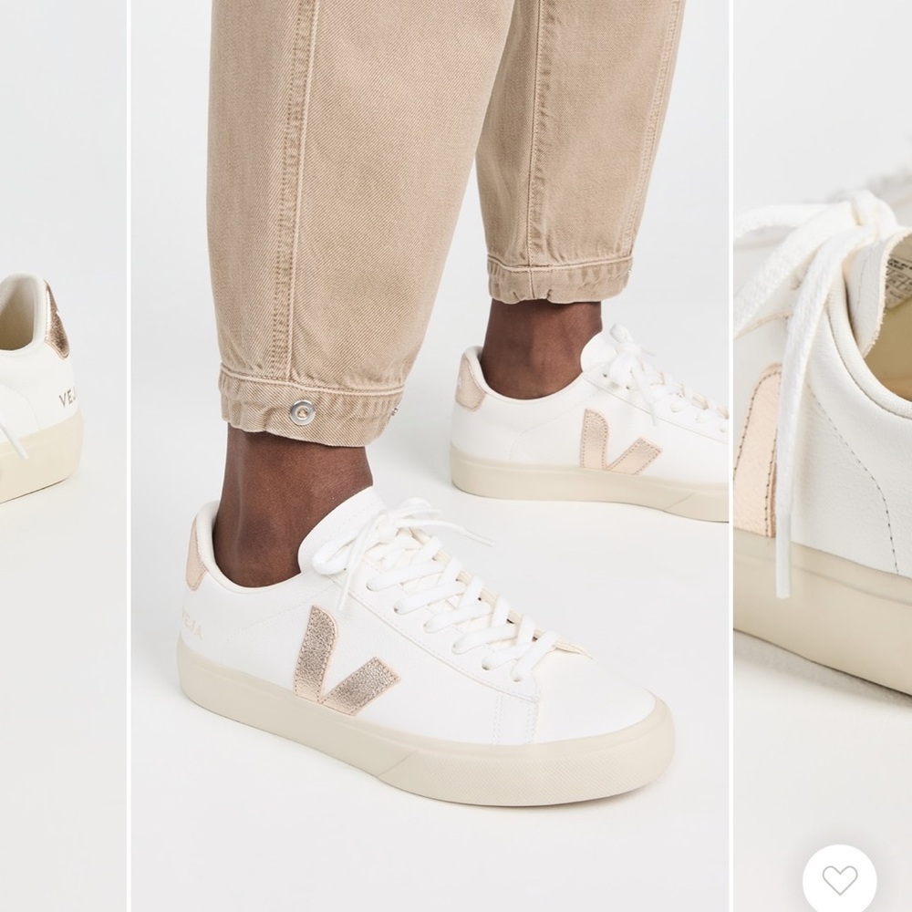 Veja White and Cream Minimalist Sneakers